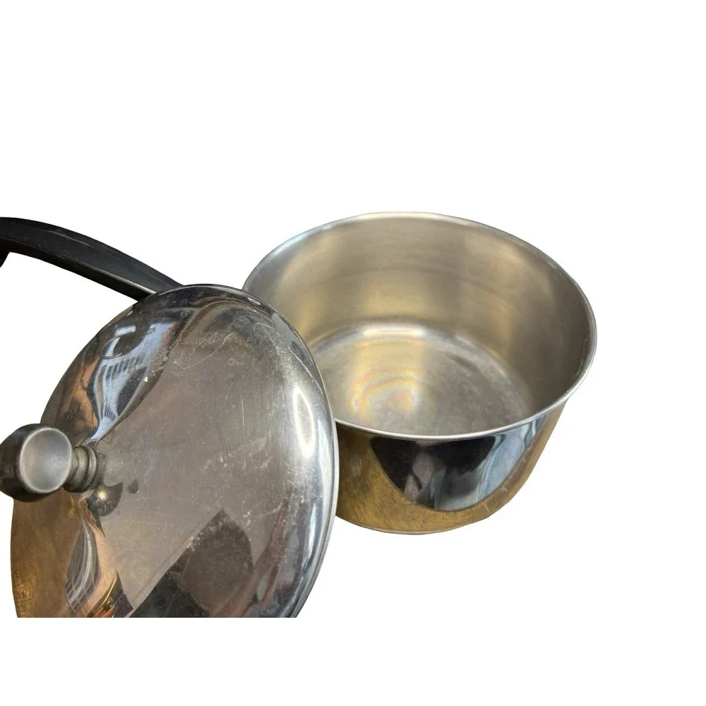 Vintage Farberware‎ 3 Qt Quart Stainless Steel Saucepan W/Lid Aluminum Clad Pot
